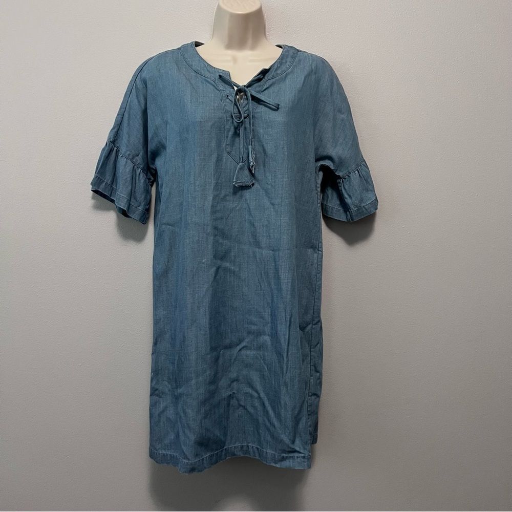 Vineyard Vines Chambray Dress Flutter Sleeve Dress Size 4